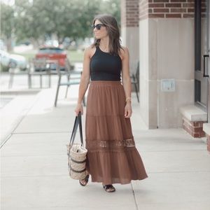 NWT Amazon brown skirt, elastic waistband